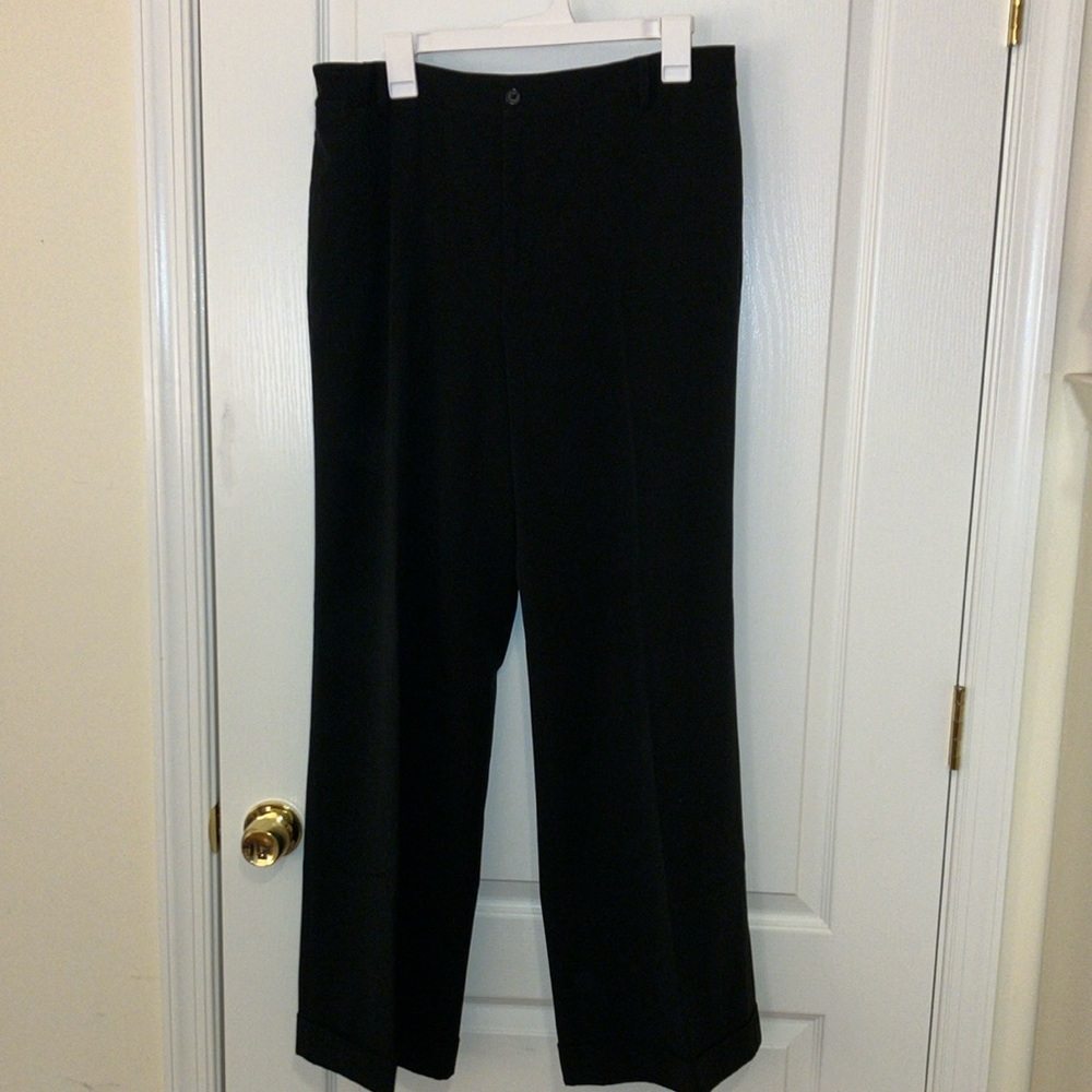 Size 14 black stretch woven poly rayon 4 pocket trousers (3rd pair)